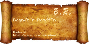 Bognár Román névjegykártya