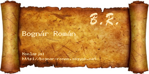 Bognár Román névjegykártya