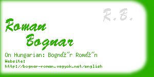 roman bognar business card